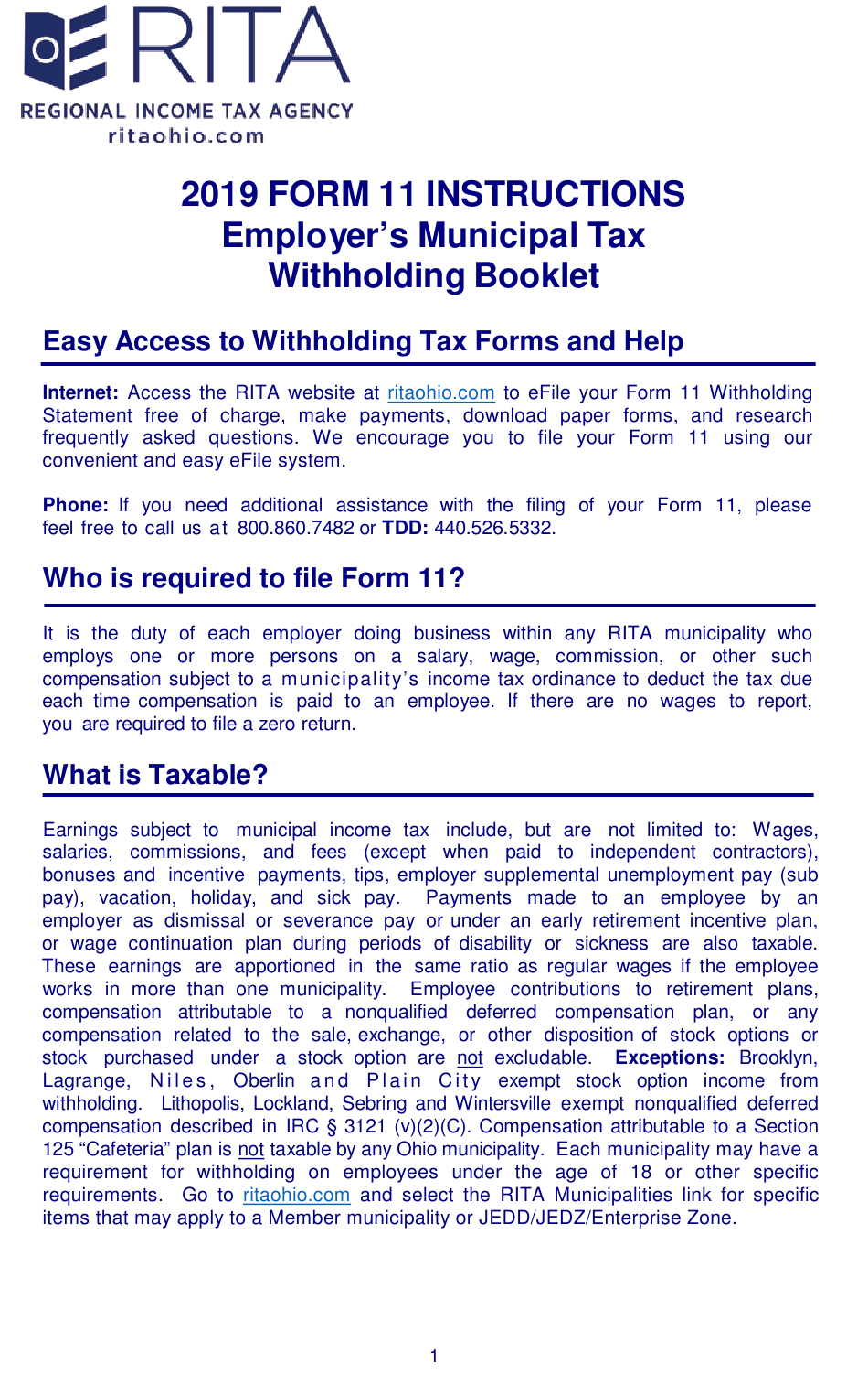 Download Instructions For Form 11 Employer S Municipal Withholding Download Instructions For Form 11 Employer s Municipal Withholding