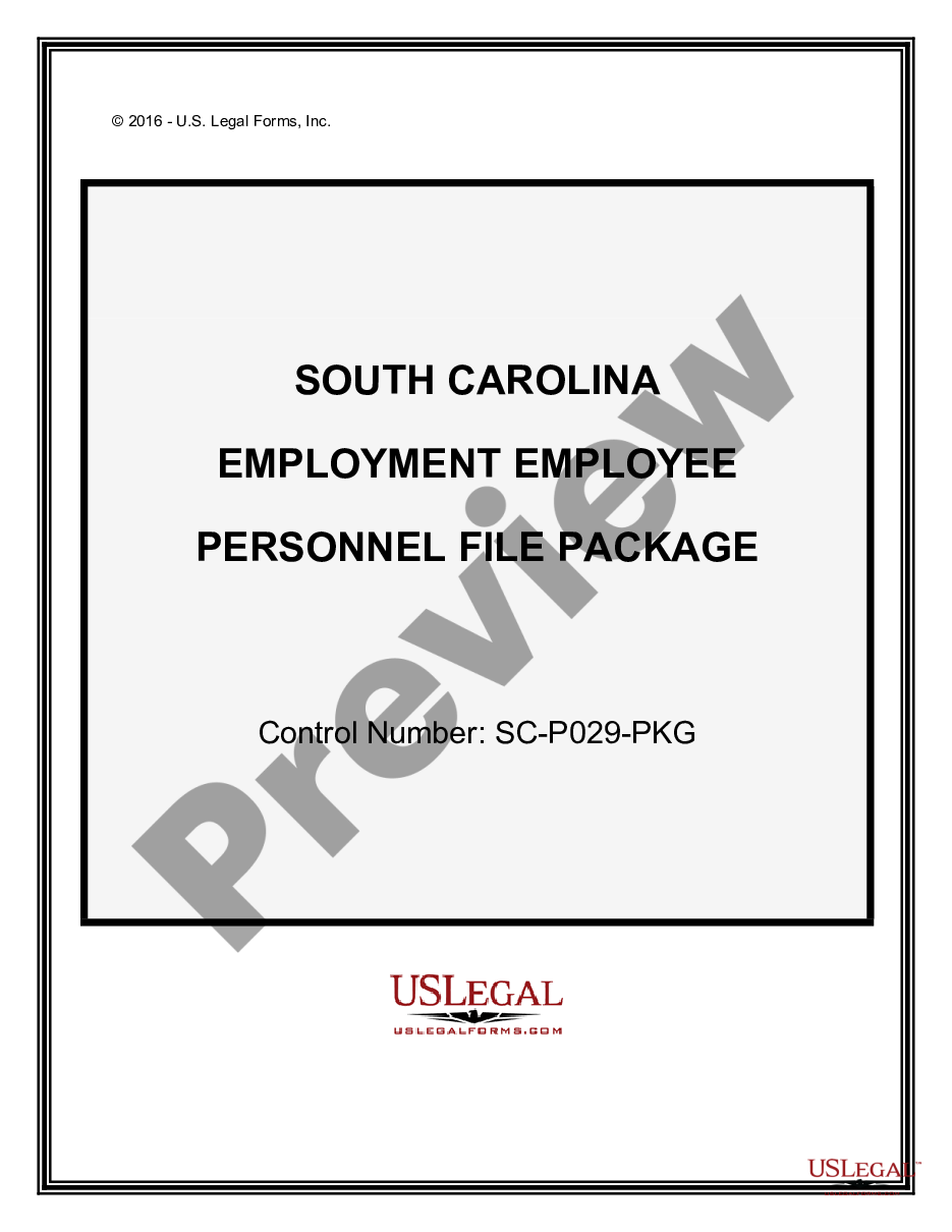 South Carolina Employment Employee Personnel File Package Sc South Carolina Employment Employee Personnel File Package Sc
