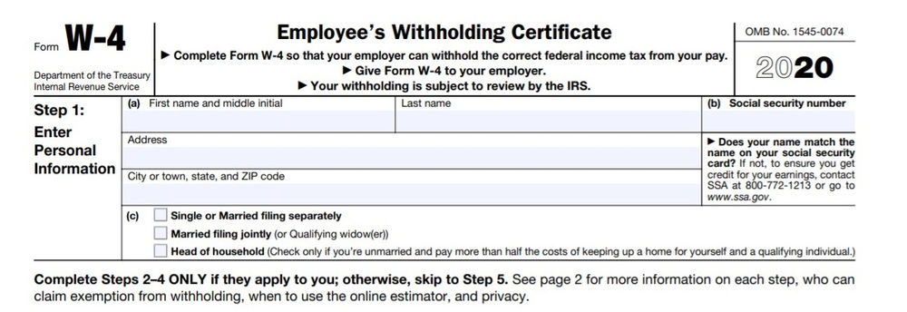 The New W 4 Form For 2020 How To Fill Out The New W 4 Form For 2020 How To Fill Out