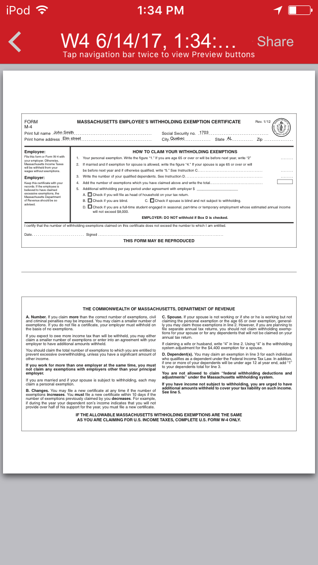 Massachusetts W 4 App Massachusetts W 4 App