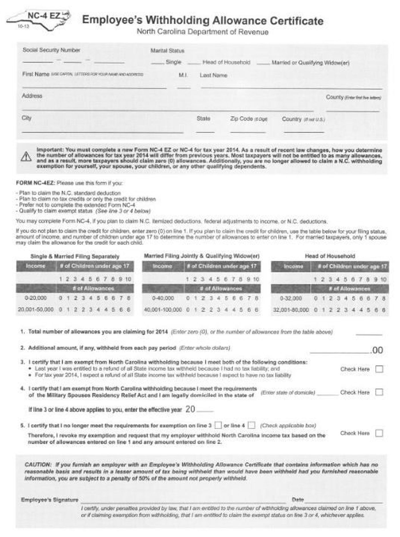 North Carolina State Withholding Form Nc 4 Ez WithholdingForm North Carolina State Withholding Form Nc 4 Ez WithholdingForm