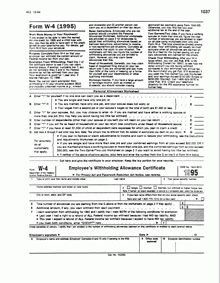 SSA POMS RM 01103 034 Form W 4 Employee S Withholding Allowance SSA POMS RM 01103 034 Form W 4 Employee s Withholding Allowance
