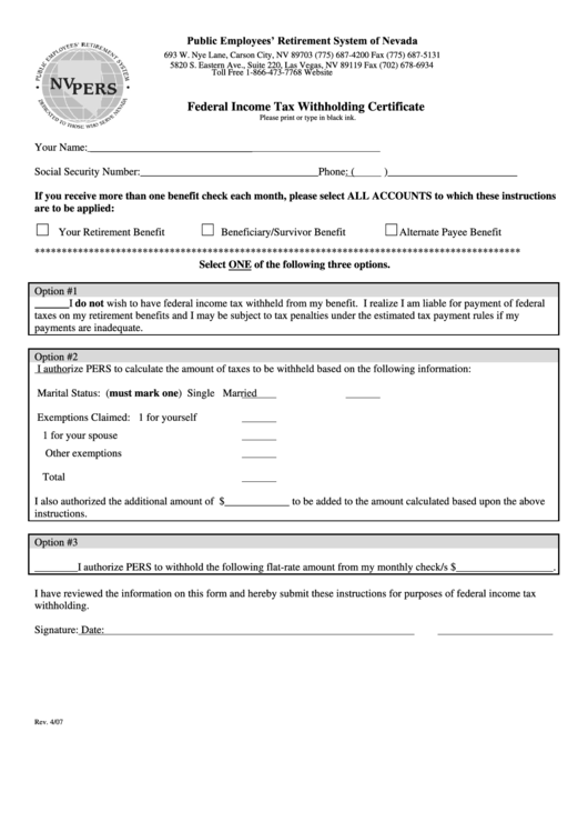 Fillable Federal Income Tax Withholding Certificate Printable Pdf Download Fillable Federal Income Tax Withholding Certificate Printable Pdf Download