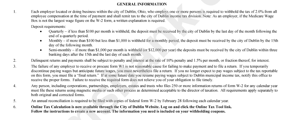 Fillable Withholding Tax Worksheet City Of Dublin Ohio Printable Pdf Fillable Withholding Tax Worksheet City Of Dublin Ohio Printable Pdf