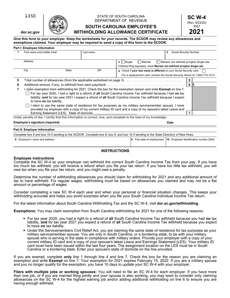 Form SC W 4 Download Fillable PDF Or Fill Online South Carolina Form SC W 4 Download Fillable PDF Or Fill Online South Carolina