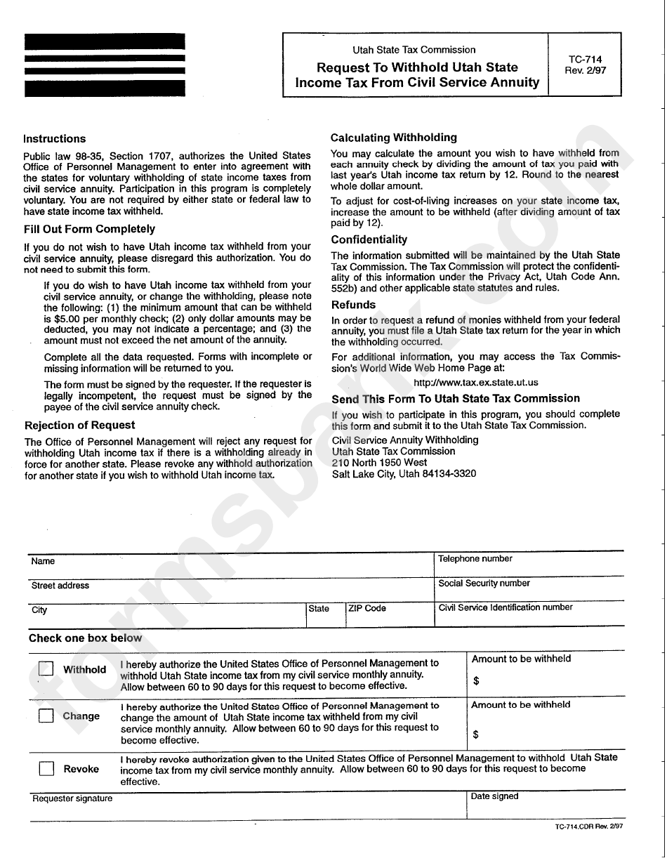 Utah Income Tax Withholding Form WithholdingForm Utah Income Tax Withholding Form WithholdingForm